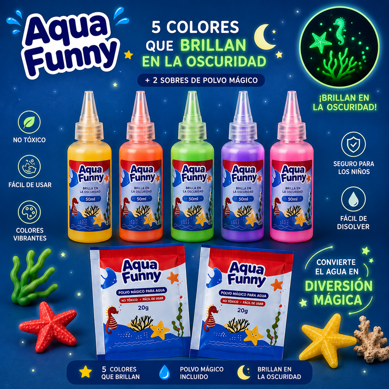 Pack Gel Brillante en la oscuridad